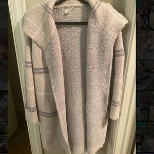 Barefoot Dreams CozyChic Windowpane Drape Cardigan